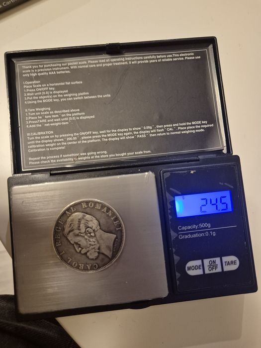 5 lei 1881 moneda argint Carol I