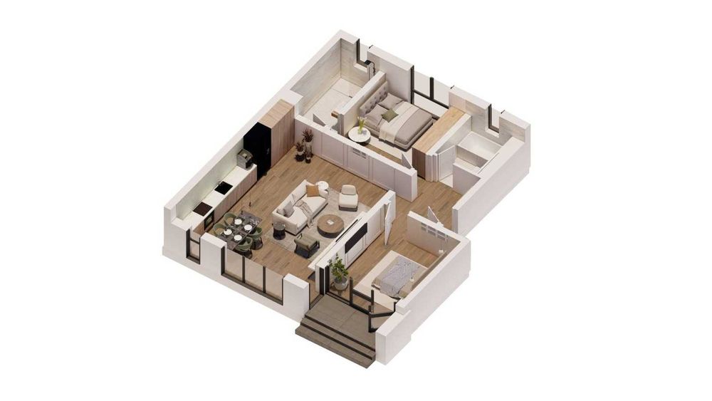 Apartament SAD-3 camere cu gradina-Direct de la dezvoltator-Torontal