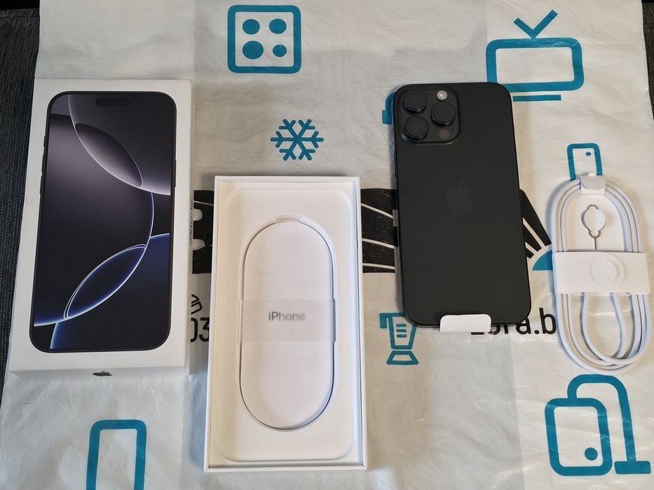 ЧИСТО НОВ 256GB iPhone 16 Pro Max Гаранция от Зора до 2027 Black