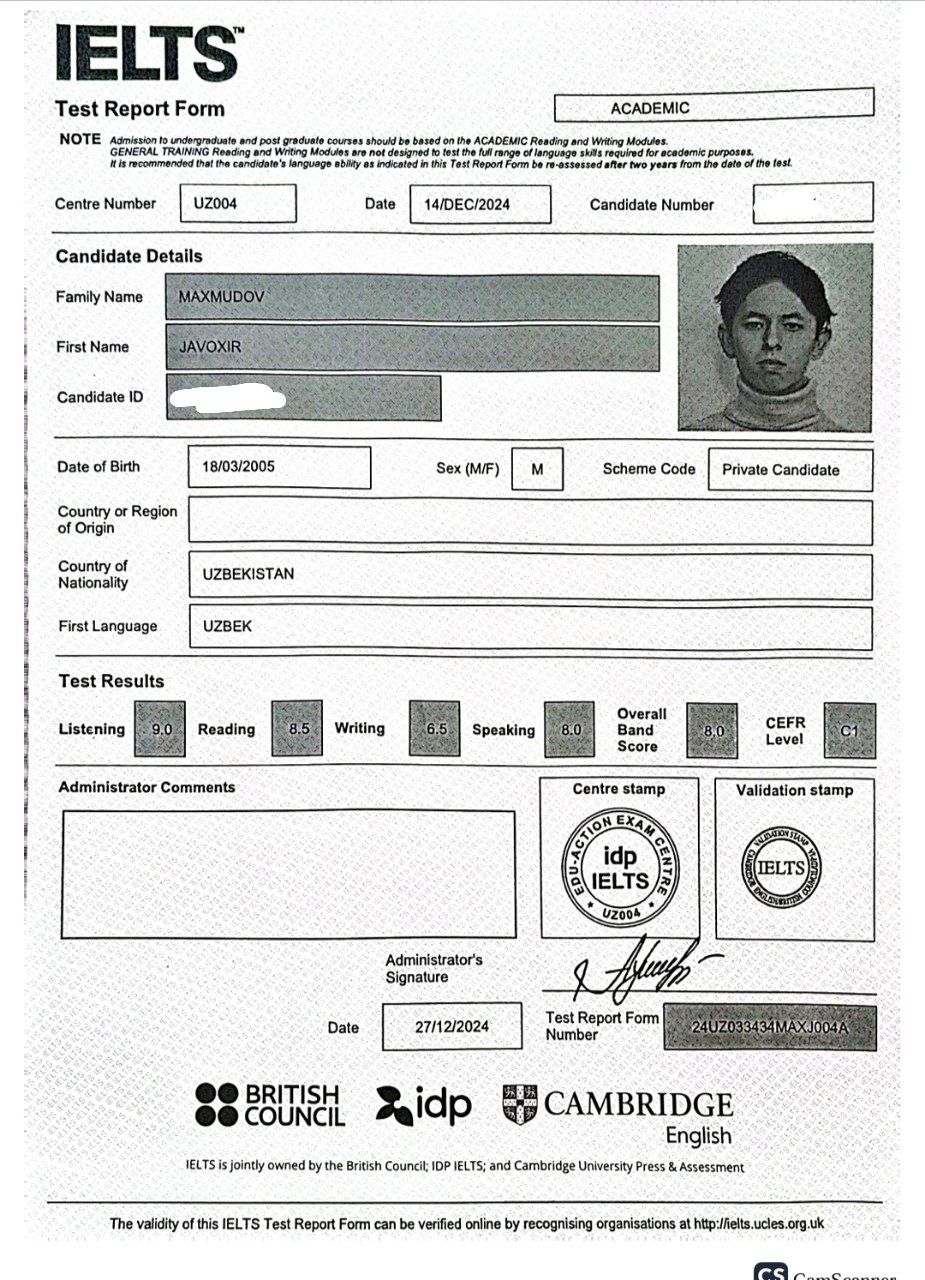 Ingliz tilida erkin gapiring! IELTS 8.0