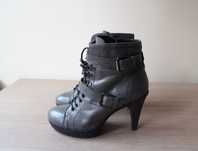 Botine Bagatt, piele naturala, gri