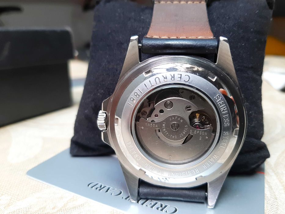 Часовник Cerruti Manarola автоматичен с датник и син цвят