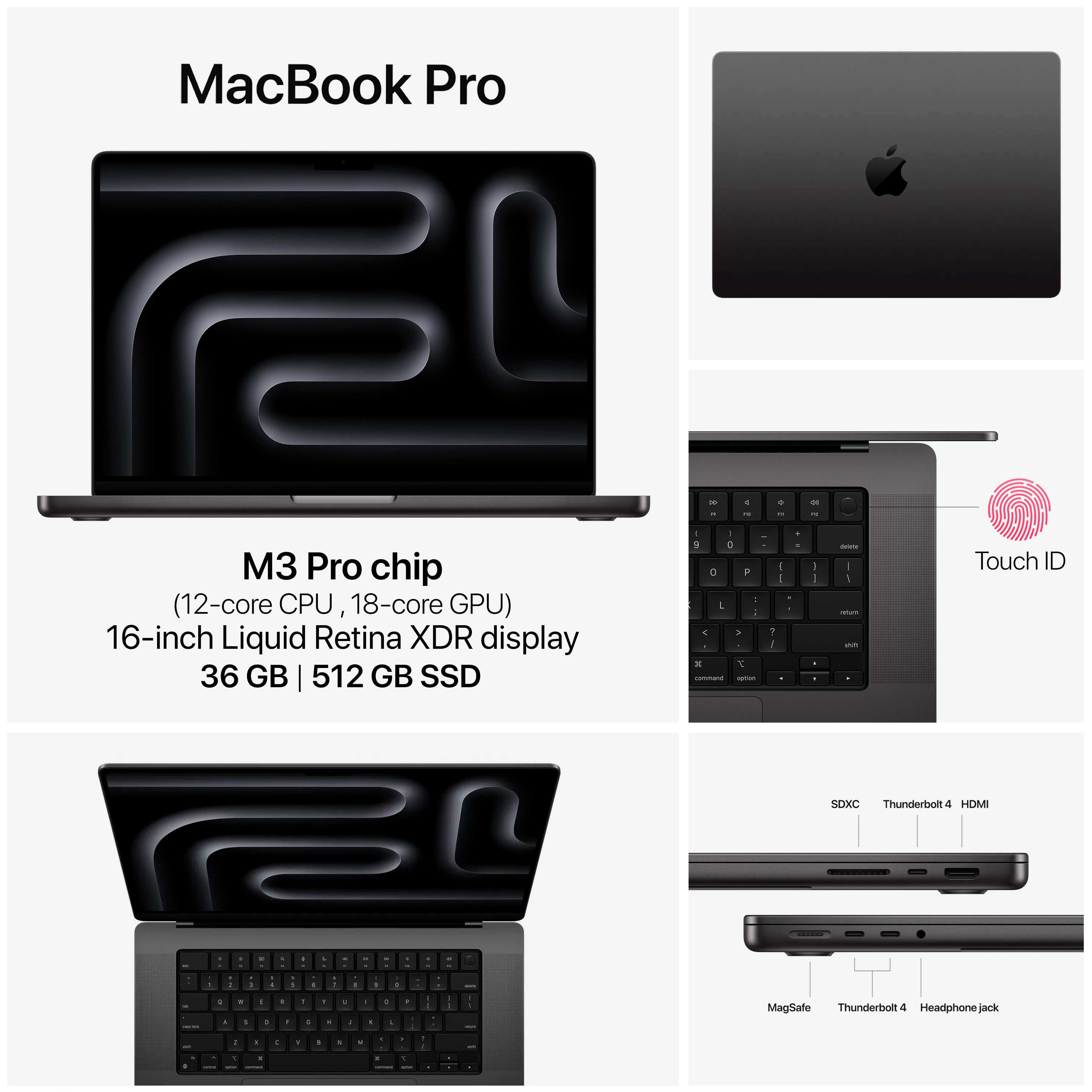 MacBook Pro 16‑inch M3 Pro 36/512GB 2023 Space Black