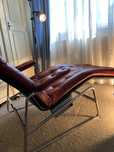 Fotoliu piele vintage Mid Century