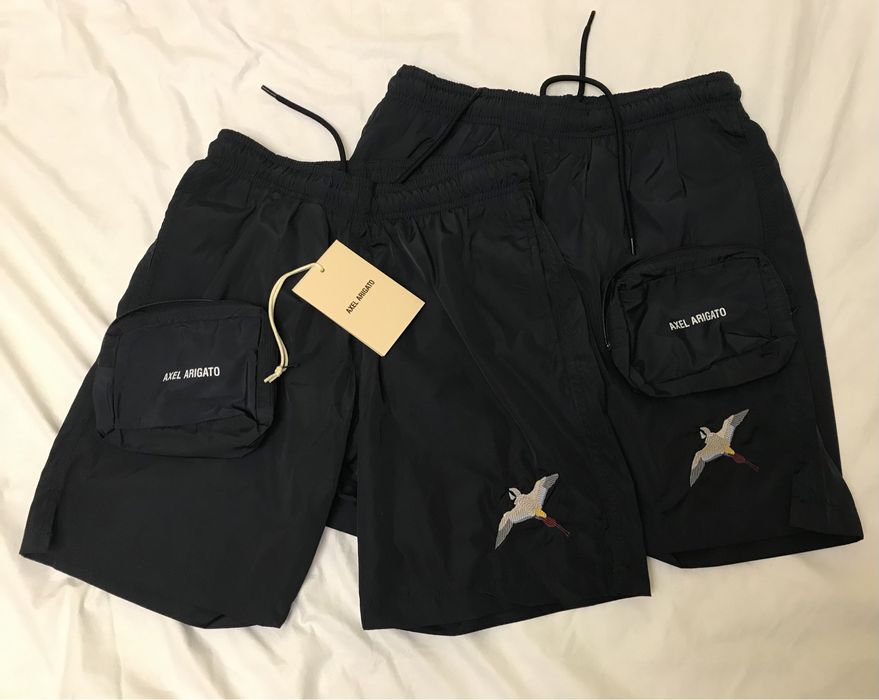 Axel Arigato Navy Single Bee Bird Swim Shorts, XS, nou