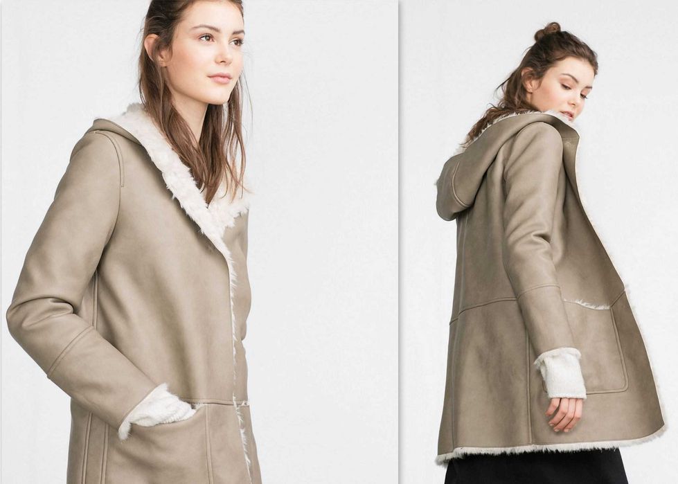NOU! Palton tip cojoc ZARA