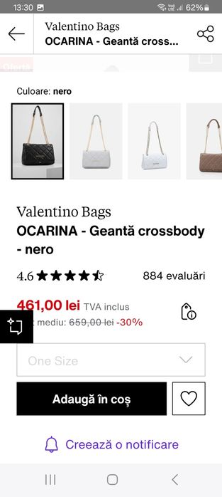 ¥ vand geanta de umăr valentino ocarina crossbody folosita doar adata