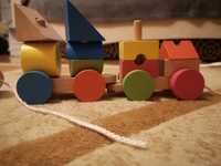 Tren lemn pentru copii jucărie tip Montessori