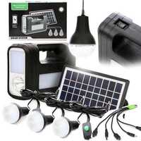 Kit iluminat solar portabil cu 3 becuri led camping uz casnic pescuit