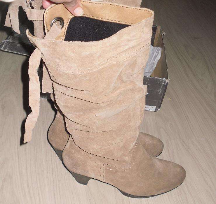 cizme Benvenutti nr 39 piele intoarsa naturala noi