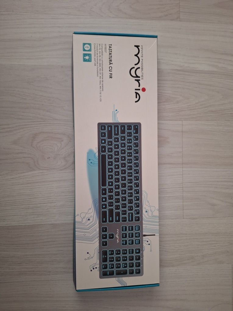 Tastatura cu fir MYRIA MY8537, USB, gri