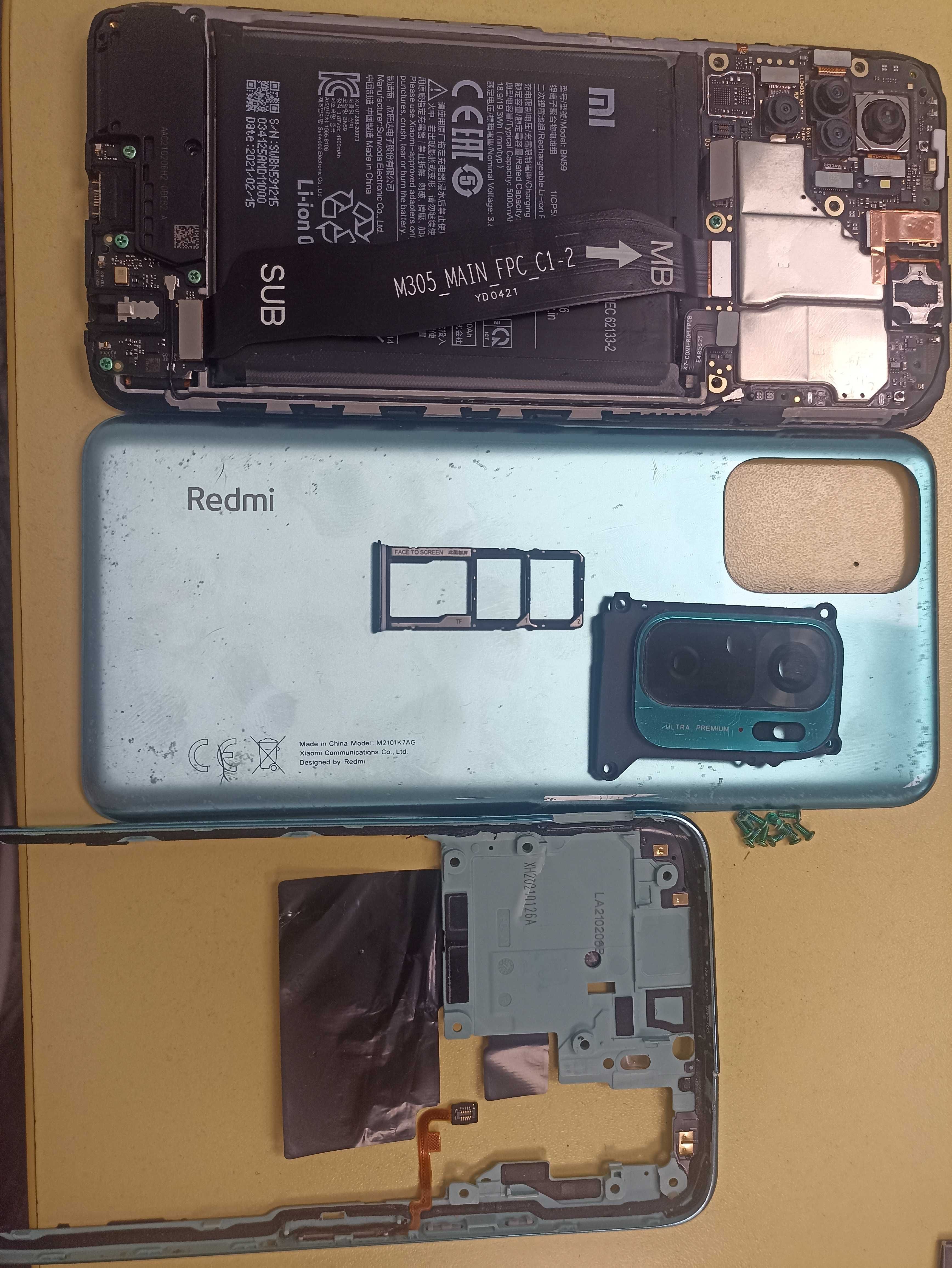 Xiaomi Redmi Note 10 на части