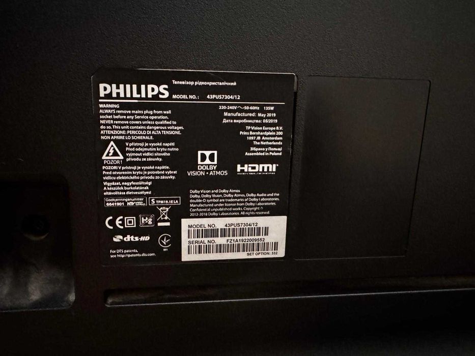 Phillips ambilight 4K UHD 108cm - 43PUS7304/12