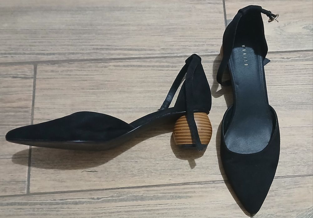 Pantofi dama cu toc mic si rotund