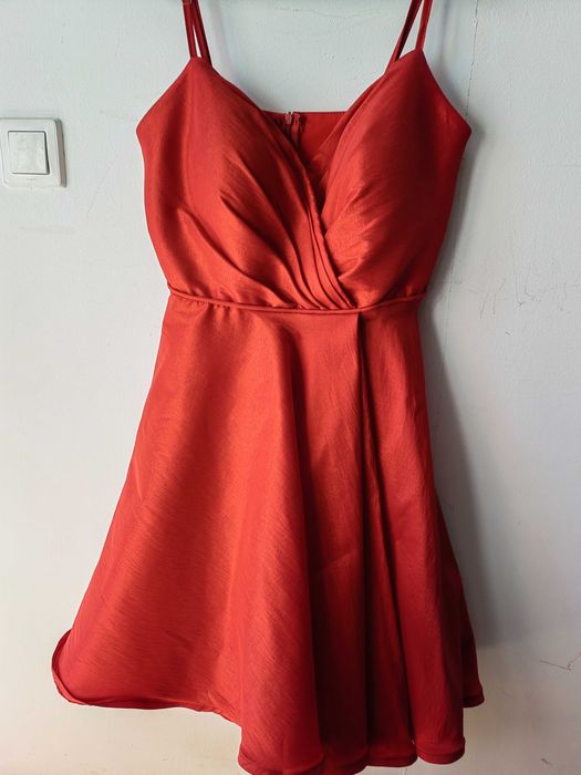 Официална рокля - червена crepe