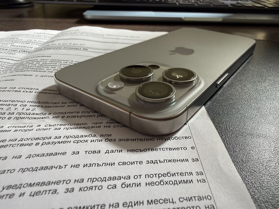 iPhone 15 Pro 256GB, гаранция Yettel до 09.2026, БЕЗУПРЕЧЕН !