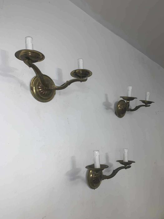 Set de trei aplice de perete din bronz