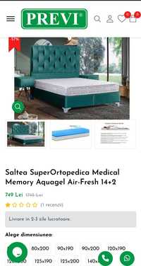 Saltea Ortopedică Medical Memory Aguagel Air Fresh Aloe Vera 160×200