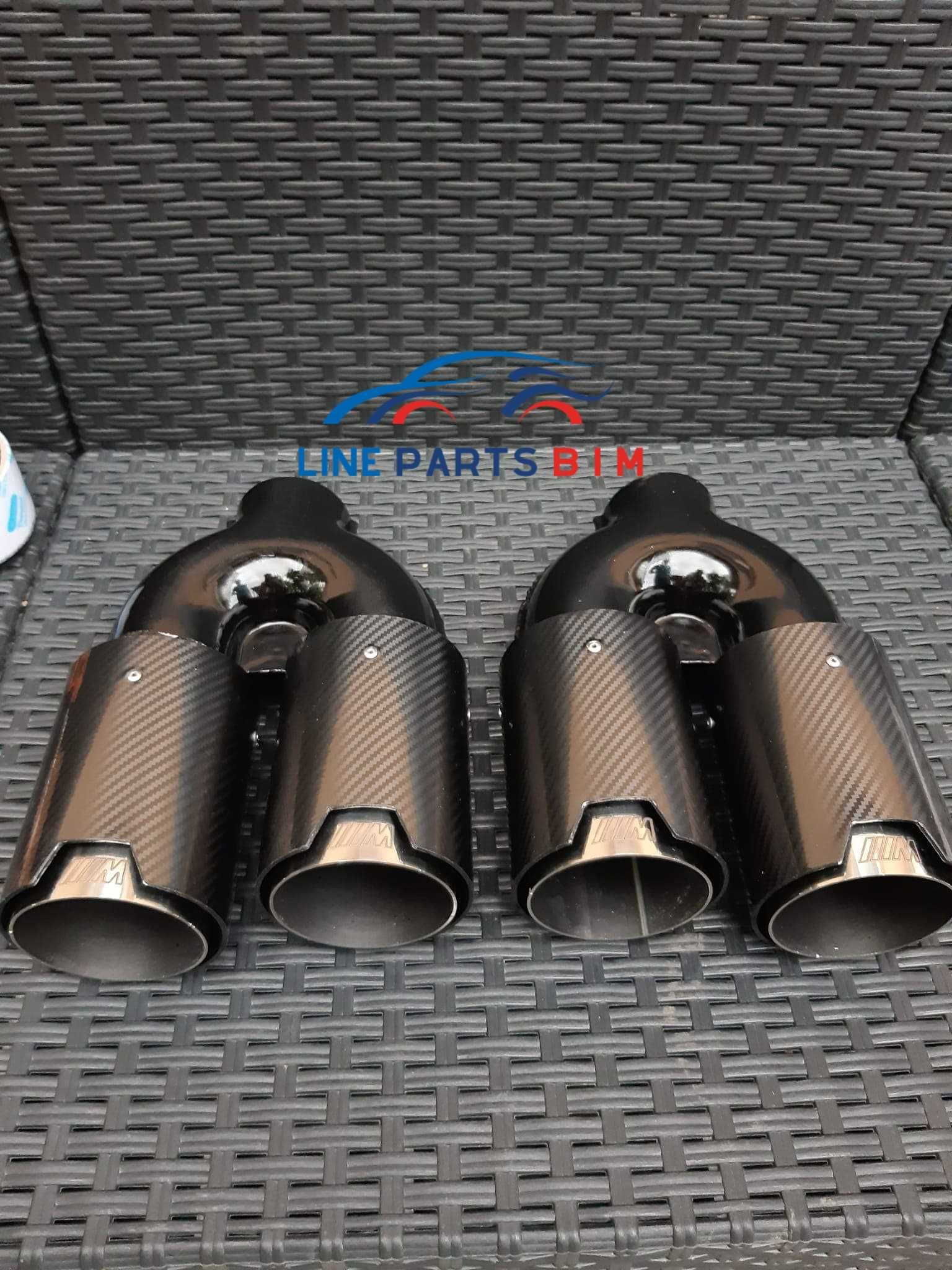 SET Tipsuri Duble Evacuare Dubla Inox Carbon M Akrapovic OrnamenteTobe