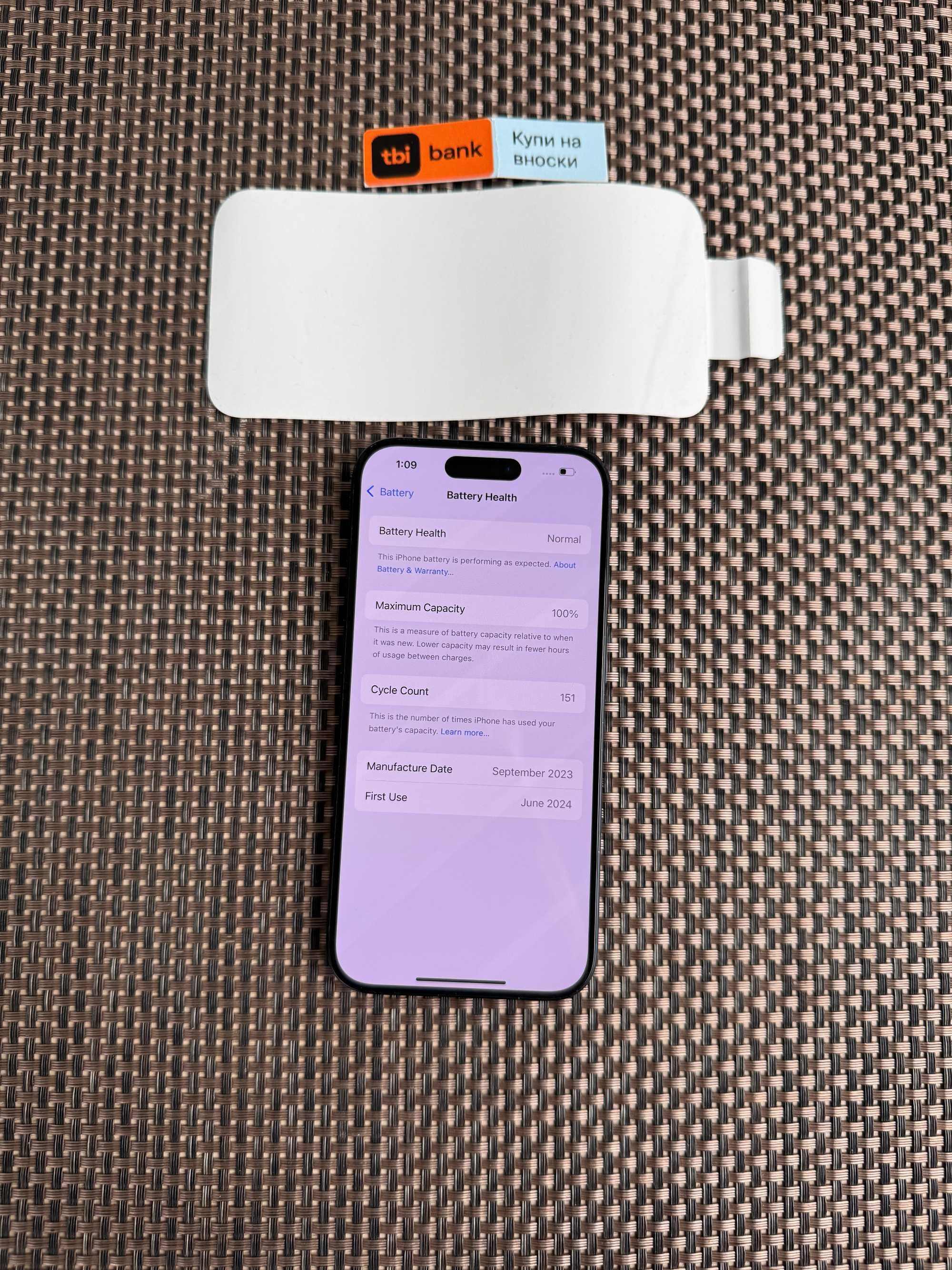 100% BATTERY! iPhone 15 Pro Лизинг от 56лв/м Blue Titanium Гаранция