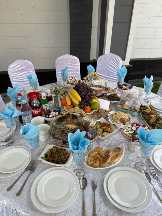 Стол стулья посуда шаңырақ газон қазан ошақ титан оформление