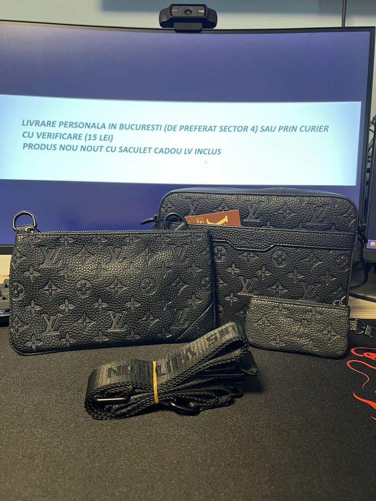 (TREND) Borseta Louis Vuitton Trio Messenger Neagra