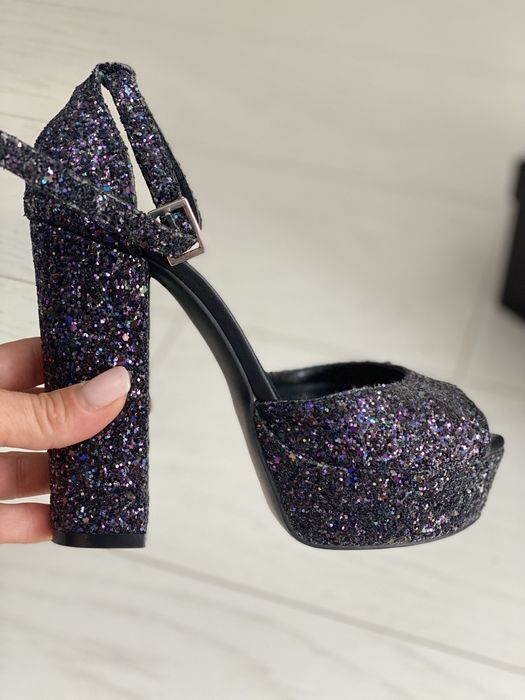 Sandale piele naturala cu paiete