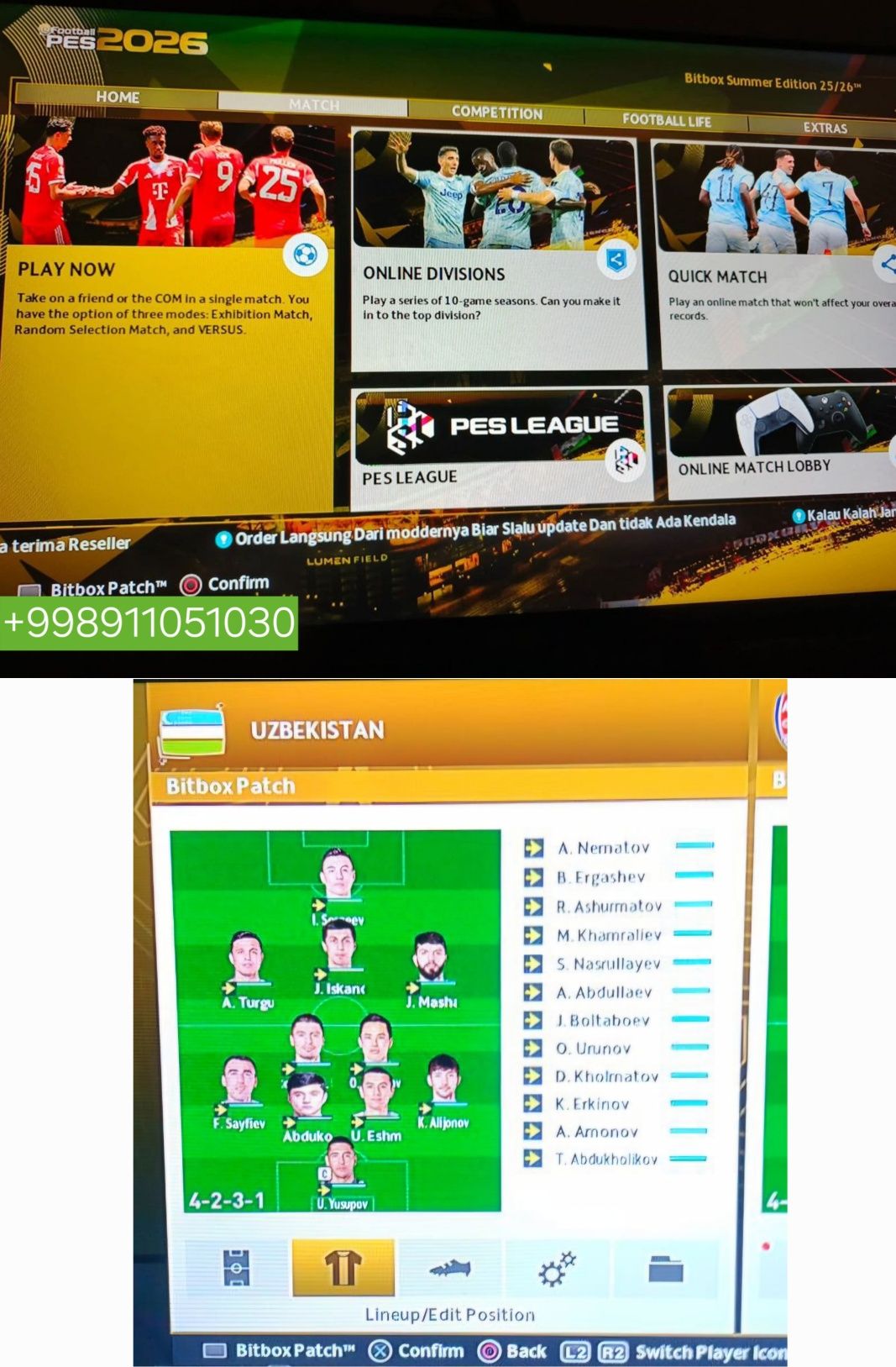 Pes2026 Bitbox patch PlayStation 4/ Playstation 3 uchun