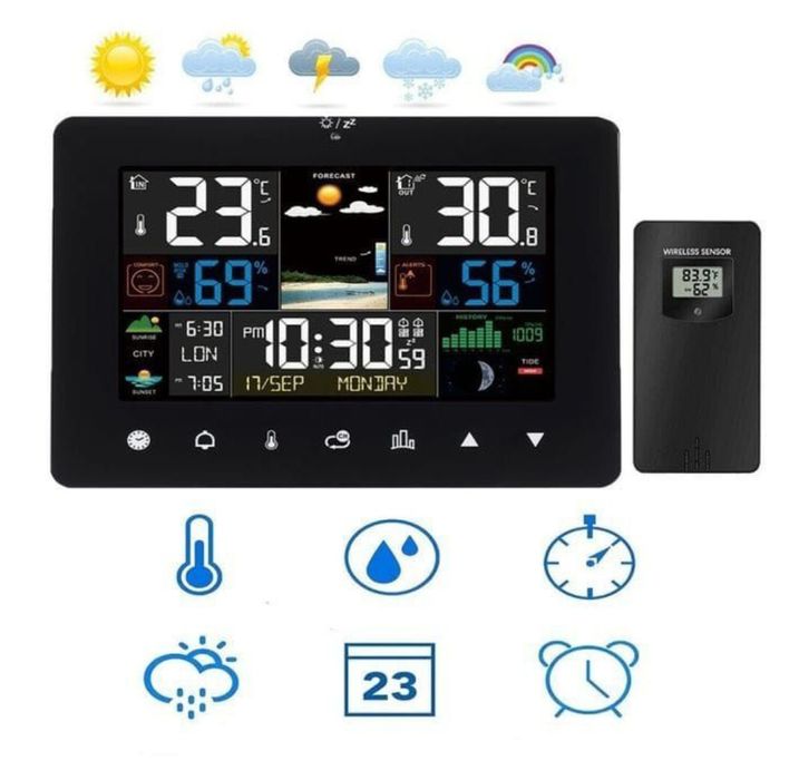 Statie meteo Statie meteo LED cu senzor exterior wireless, cu calendar