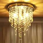 Plafoniera candelabru din cristal din oțel inoxidabil