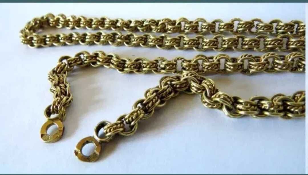 Colier argint placat 18k, vechi, marcaj 84