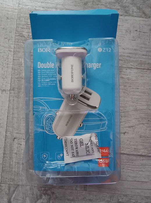 Încărcător auto brichetă Borofone BZ12, 2 x USB 5V 2,4A double. Nou!