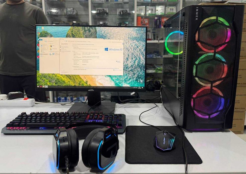 10 ШТ Компьютеры i5 10400F/16GB/1050ti 4GB/256NWME/HDD1TB/Монитор24ips