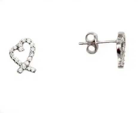 Cercei argint rodiat inimioare - DA89
