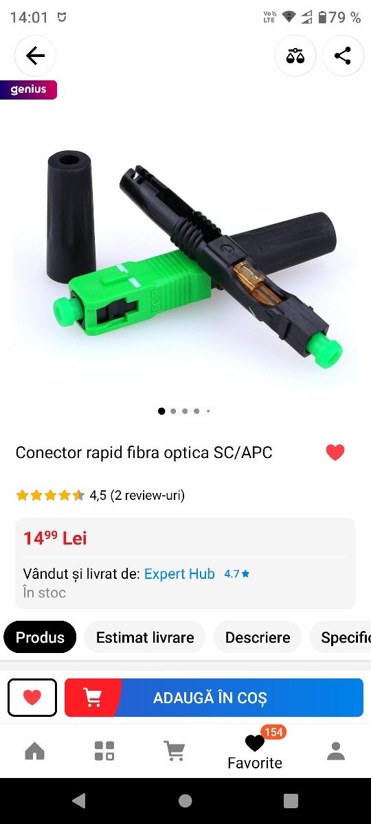 Conectori rapizi fibra SC/APC