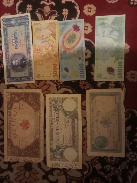 vand bagnote vechi romanesti si monezi de 10,20,50 centi
