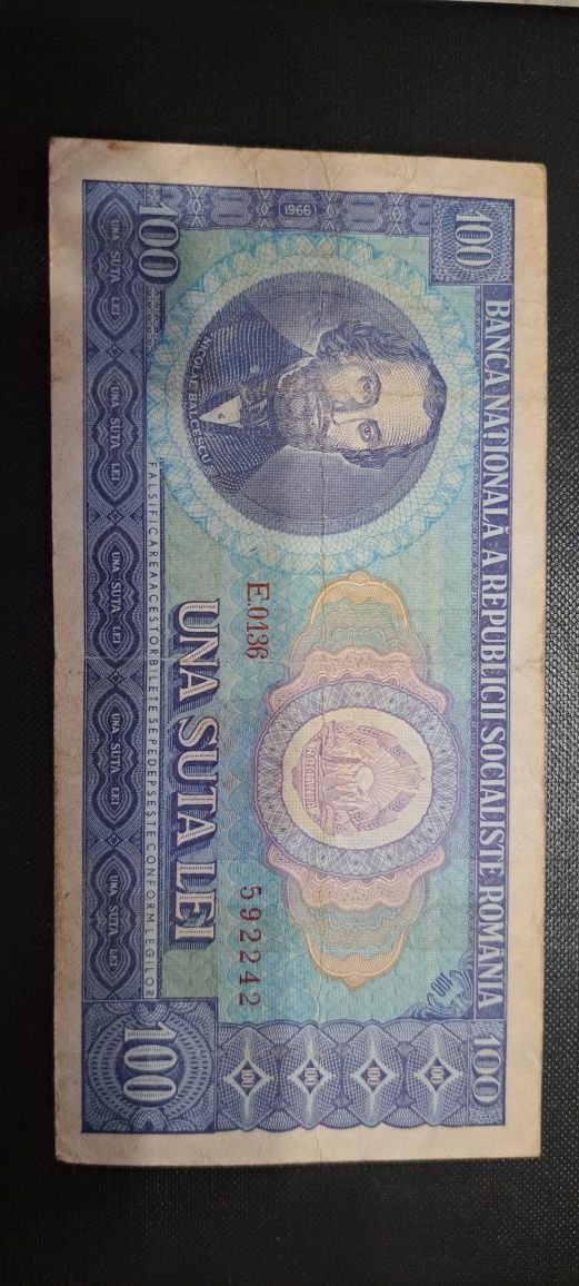 Bancnota 100 lei -an 1966