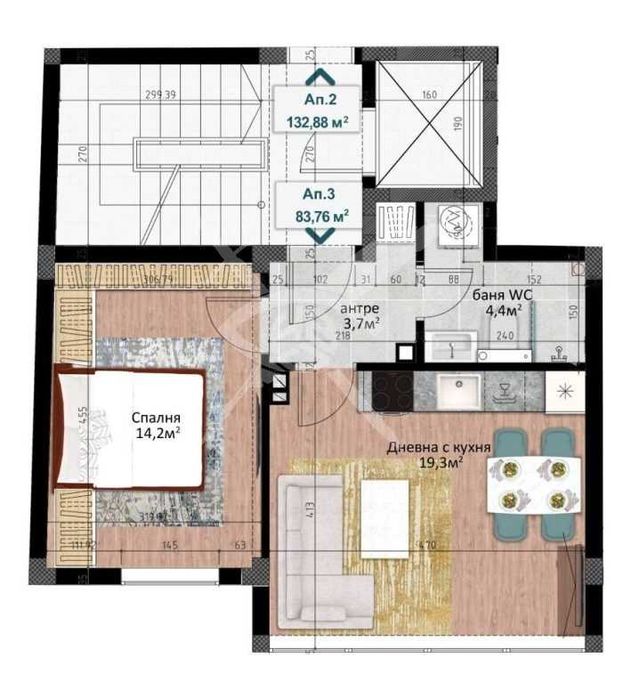 Двустаен апартамент в кв. Кършияка!