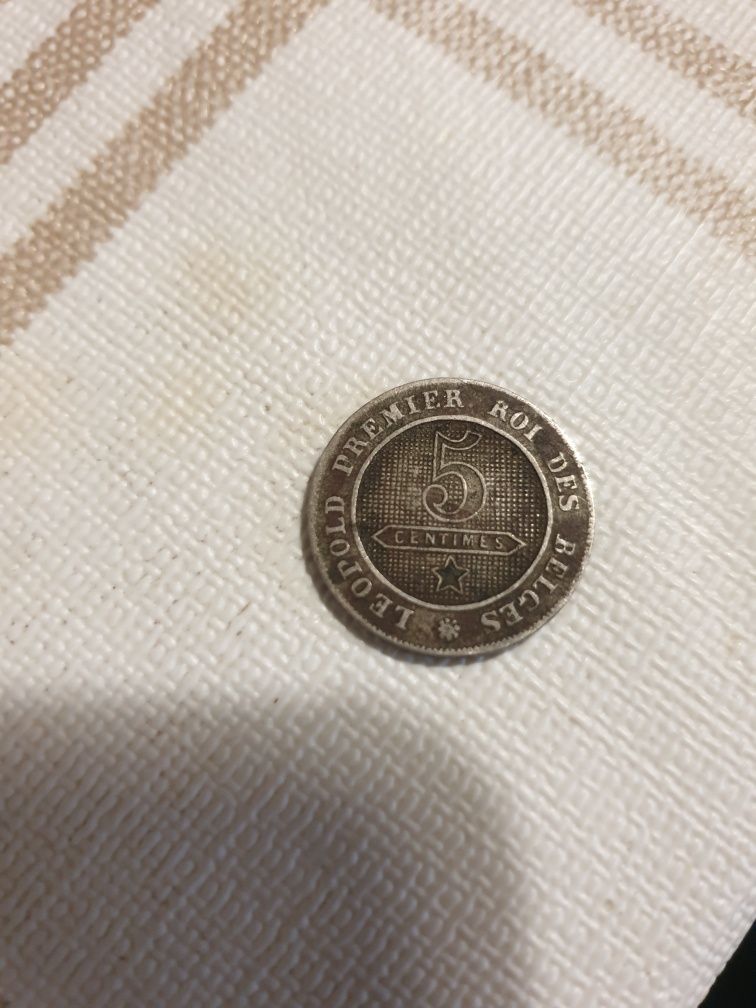 moneda 5 cetimes 1863