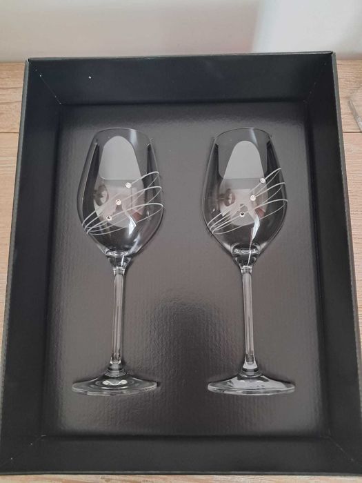 Set 2 pahare cristal-decorate cu Swarovski