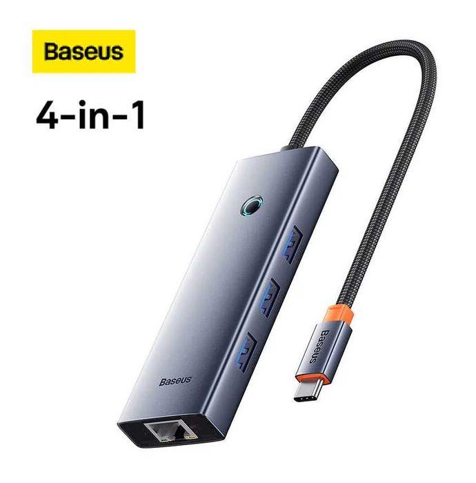 Baseus 4-Port USB-C Hub RJ-45, 3x USB 3.0, 1x USB C. Есть доставка