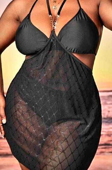 Costum de baie, negru, 4XL, 3 piese