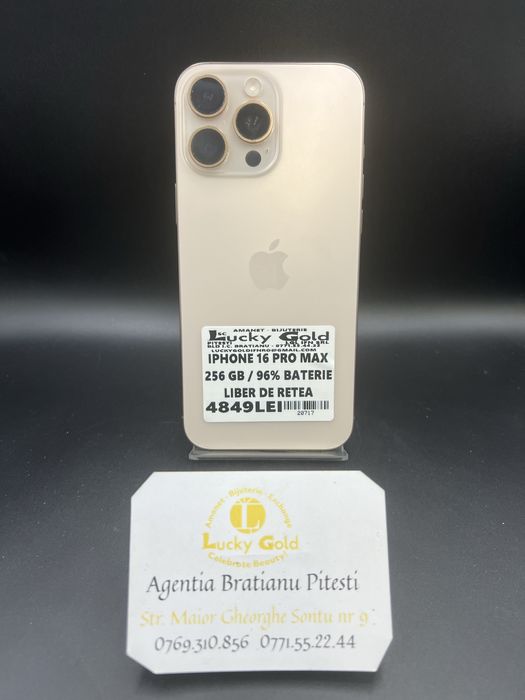 Iphone 16 PRO MAX 256GB 100% baterie cod produs 20717