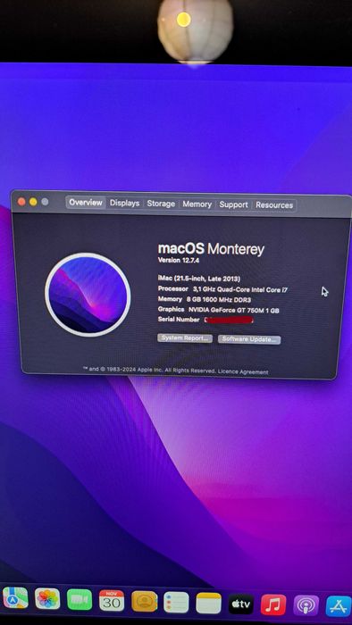 iMac late 2013, processor i7, 8GB RAM, 256 GB SSD