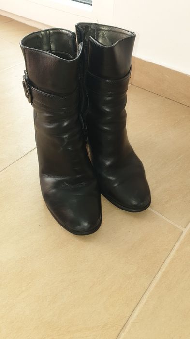 Botine negru piele naturala