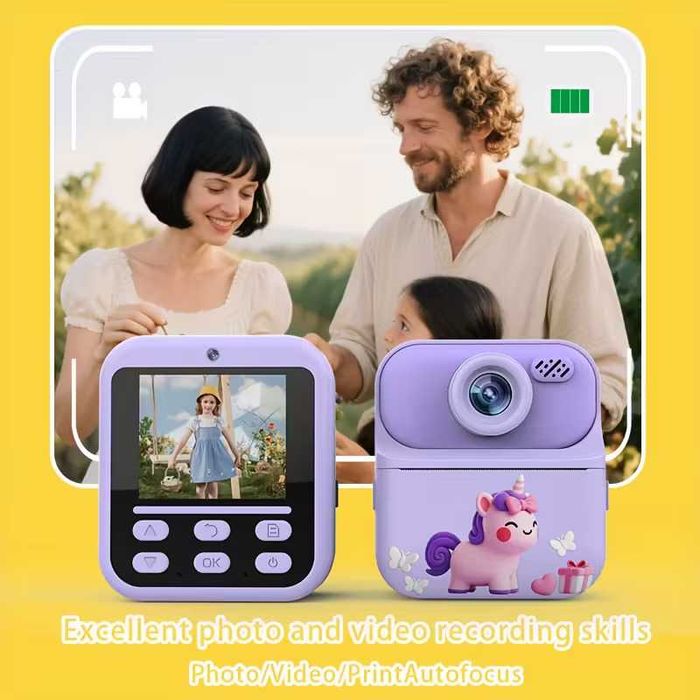 Детски фотоапарат с дисплей за моментни снимки Принтер камера 7 вида
