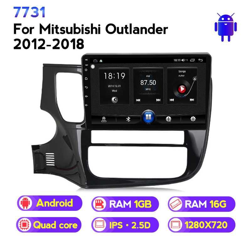 Navigatie Android 13 Mitsubishi Outlander 3 1/8 Gb Waze CarPlay CAMERA