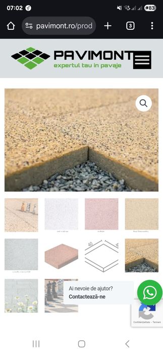 44 bucati Pavaj Petra, Relief, bej limonita, 7mp