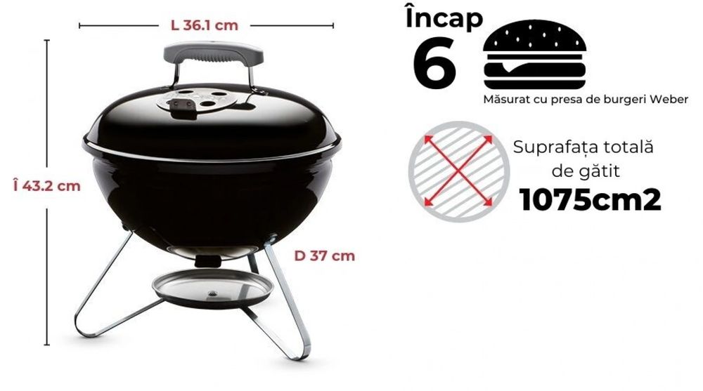 Gratar carbuni Smokey Joe Original - Negru