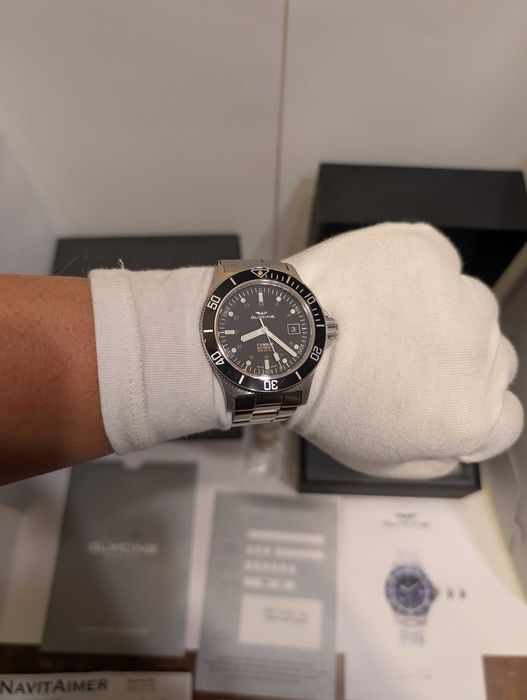 ПРОМО! Glycine Combat Sub 42 diver швейцарски часовник пълен комплект